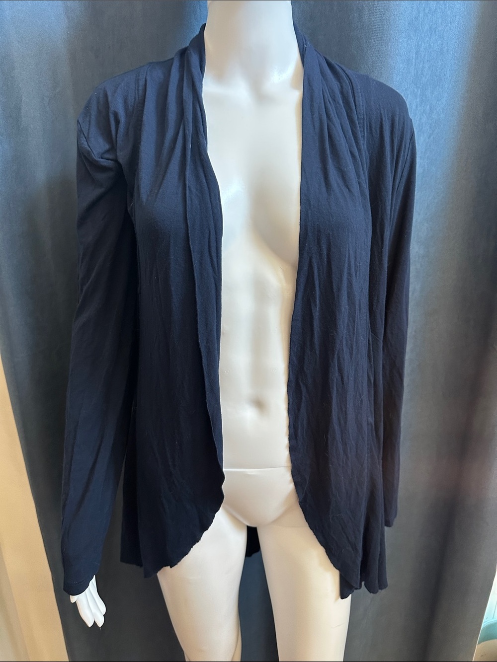 INC International Concepts Blue Drape Open Front Cardigan Wrap Size L - Picture 3 of 11